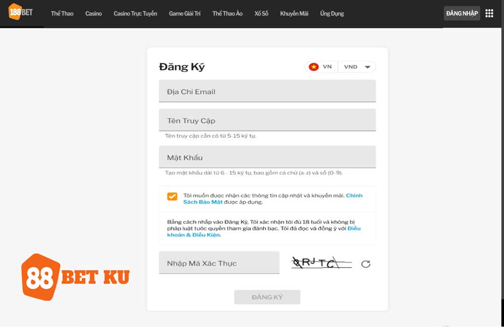 Cung cấp đúng thông tin đăng ký 88bet